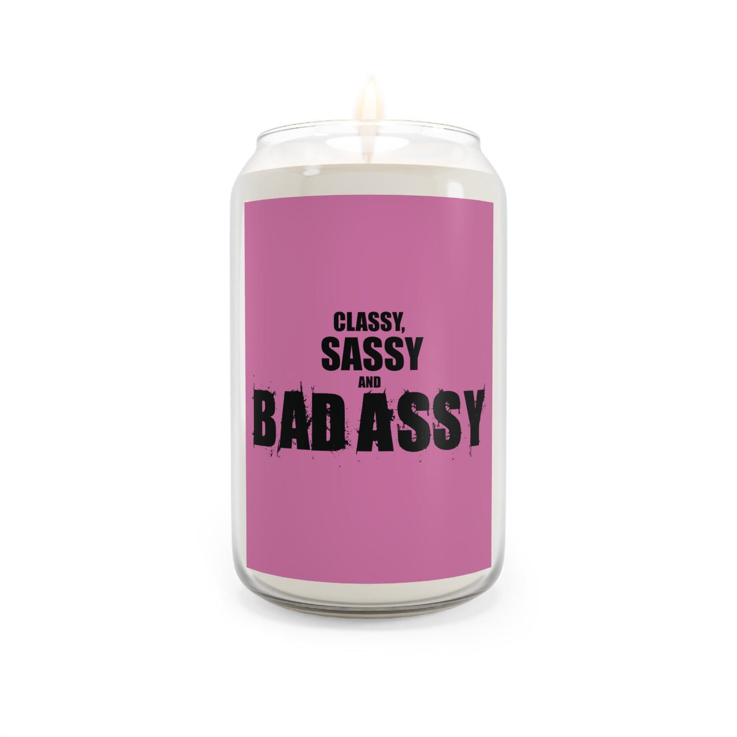 Classy Sassy and Bad Assy (Pink) Scented  Motivational Candle, 13.75oz